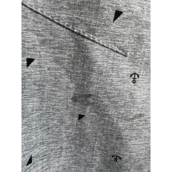 Molokai Surf Co. Men's Button-Up Short-Sleeve Shirt Gray Nautical Size XXL 2XL - Picture 4 of 8